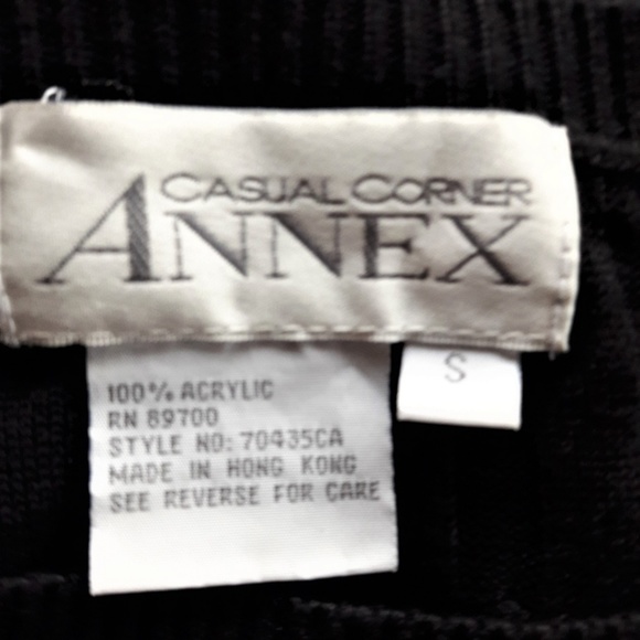 Casual Corner Annex Black Cable Knit Sweater Dress Vintage Office S - Picture 4 of 5